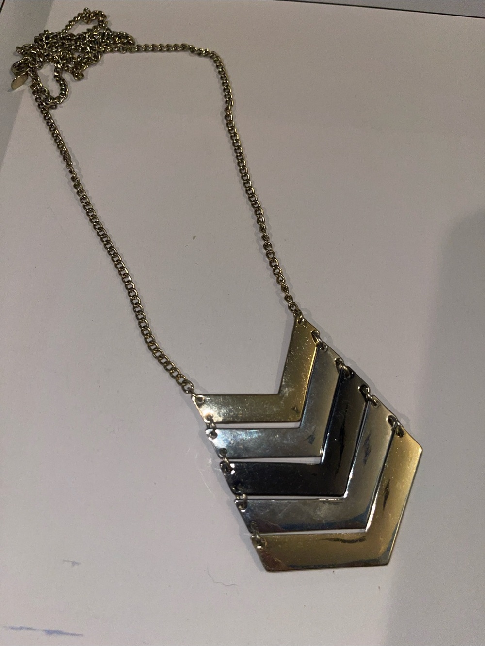 Gold-Tone Chevron Pendant Necklace - Women Jewelry